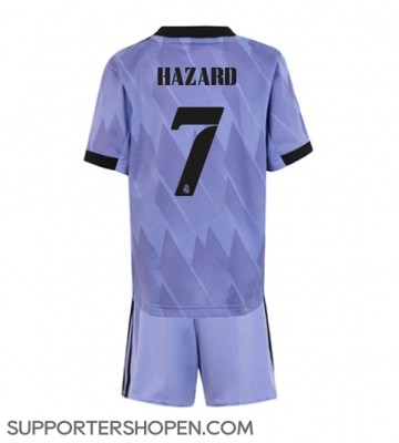 Real Madrid Eden Hazard #7 Bortatröja Barn 2022-23 Kortärmad (+ korta byxor)